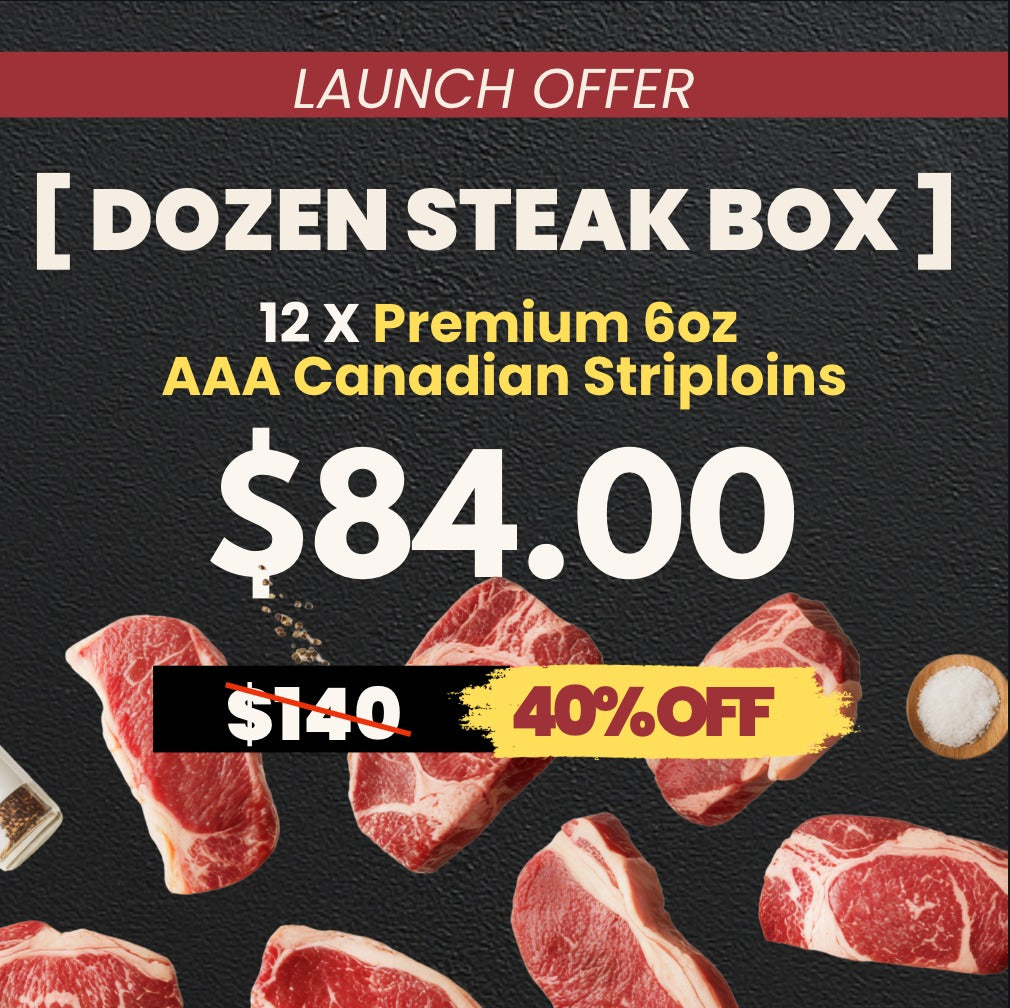 AAA Striploin 6oz Dozen Steak Box