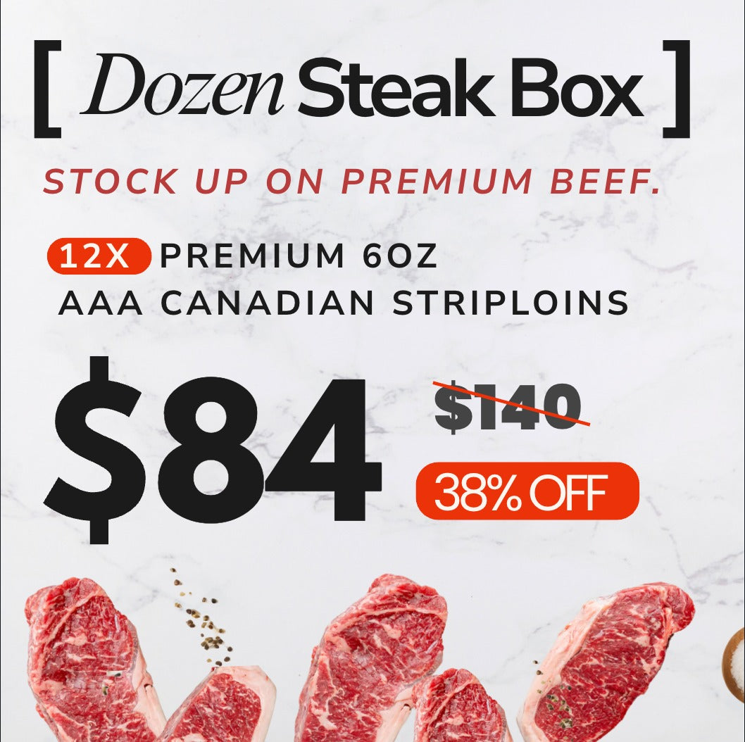 AAA Striploin 6oz Dozen Steak Box